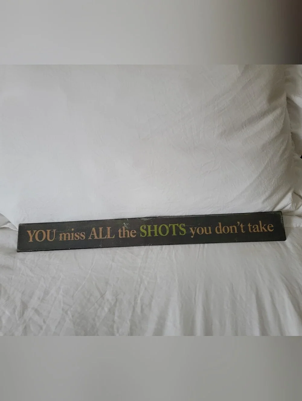 Motivational Wall Sign - Black with Cream & Green Lettering